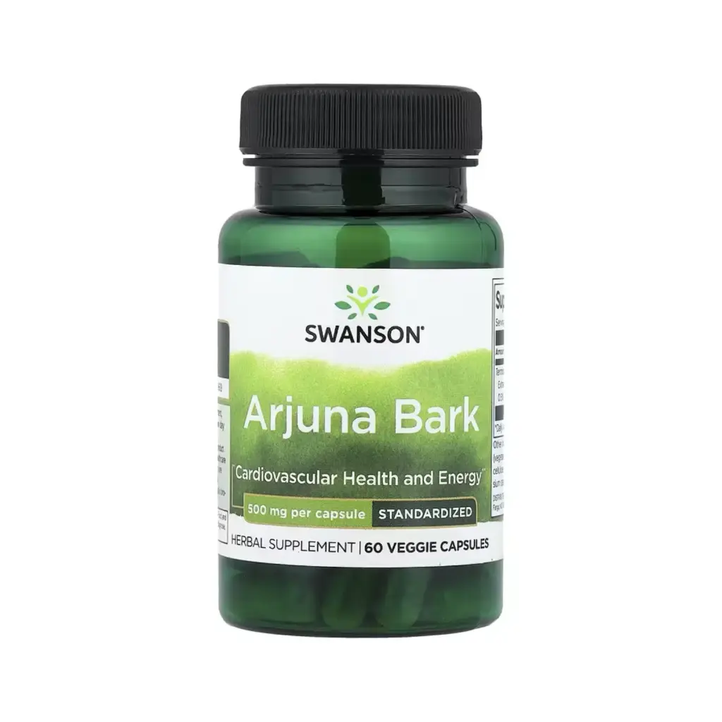 Swanson Corteza De Arjuna, Estandarizada, Salud Y Energía Cardiovascular, 500 Mg, 60 Cápsulas Vegetales 