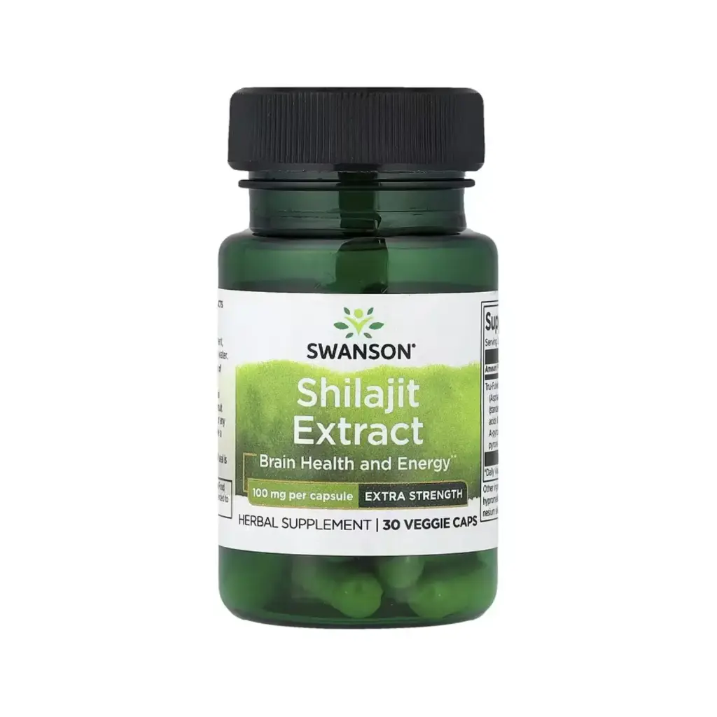 Swanson Extracto De Shilajit, Salud Y Energía Cerebral, 100 Mg, 30 Cápsulas Vegetales 