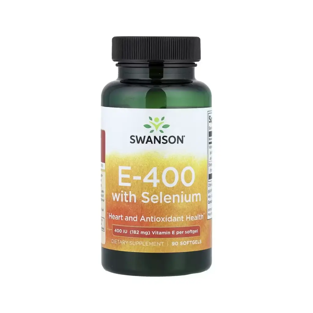 Swanson E-400 Con Selenio, Salud Cardíaca Y Antioxidante, 90 Cápsulas Blandas 