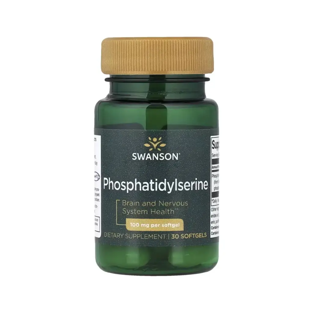 Swanson Fosfatidilserina, Salud Del Cerebro Y El Sistema Nervioso, 100 Mg, 30 Cápsulas Blandas 
