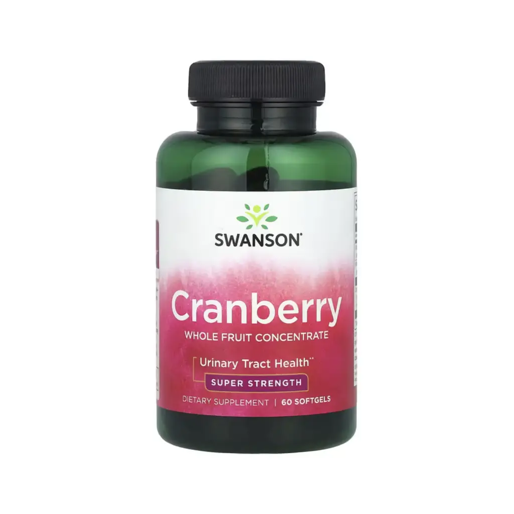 Swanson Arándano Rojo, Concentrado De Fruta Entera, Superpotencia, Salud De Las Vías Urinarias, 60 Cápsulas Blandas