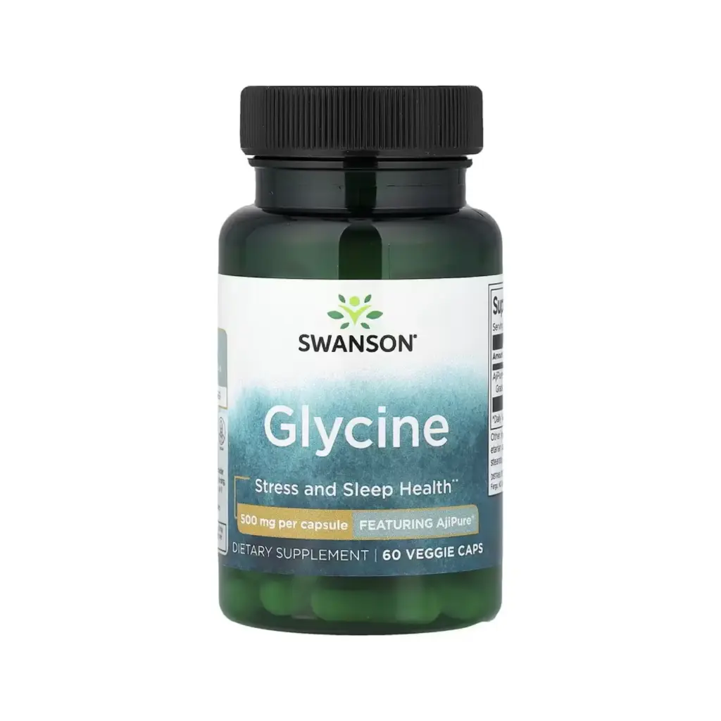 Swanson, Glicina, El Estrés Y La Salud Del Sueño, 500 Mg, 60 Cápsulas Vegetales 