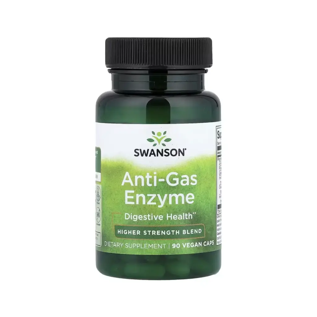 [087614025278] Swanson, Enzima Antigases, Mezcla De Alta Concentración, Salud Digestiva, 90 Cápsulas Veganas 