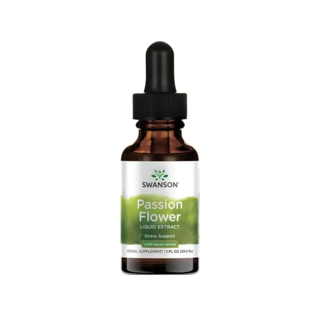 Swanson Extracto Líquido De Pasiflora, Sin Alcohol Y Sin Azúcar, 1 Fl Oz (29,6 Ml)