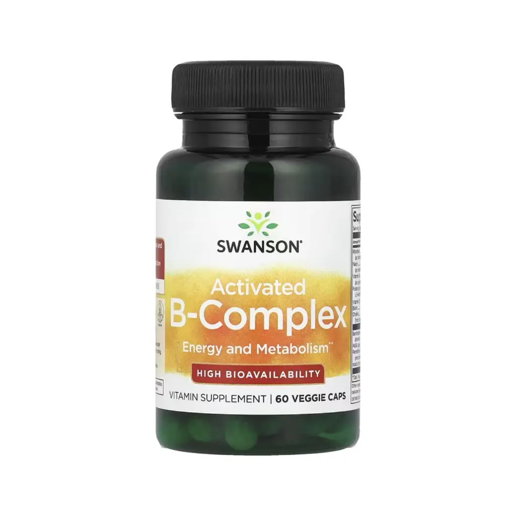 [087614028156] Swanson Complejo B Activado, Energía Y Metabolismo, 60 Cápsulas Vegetales 
