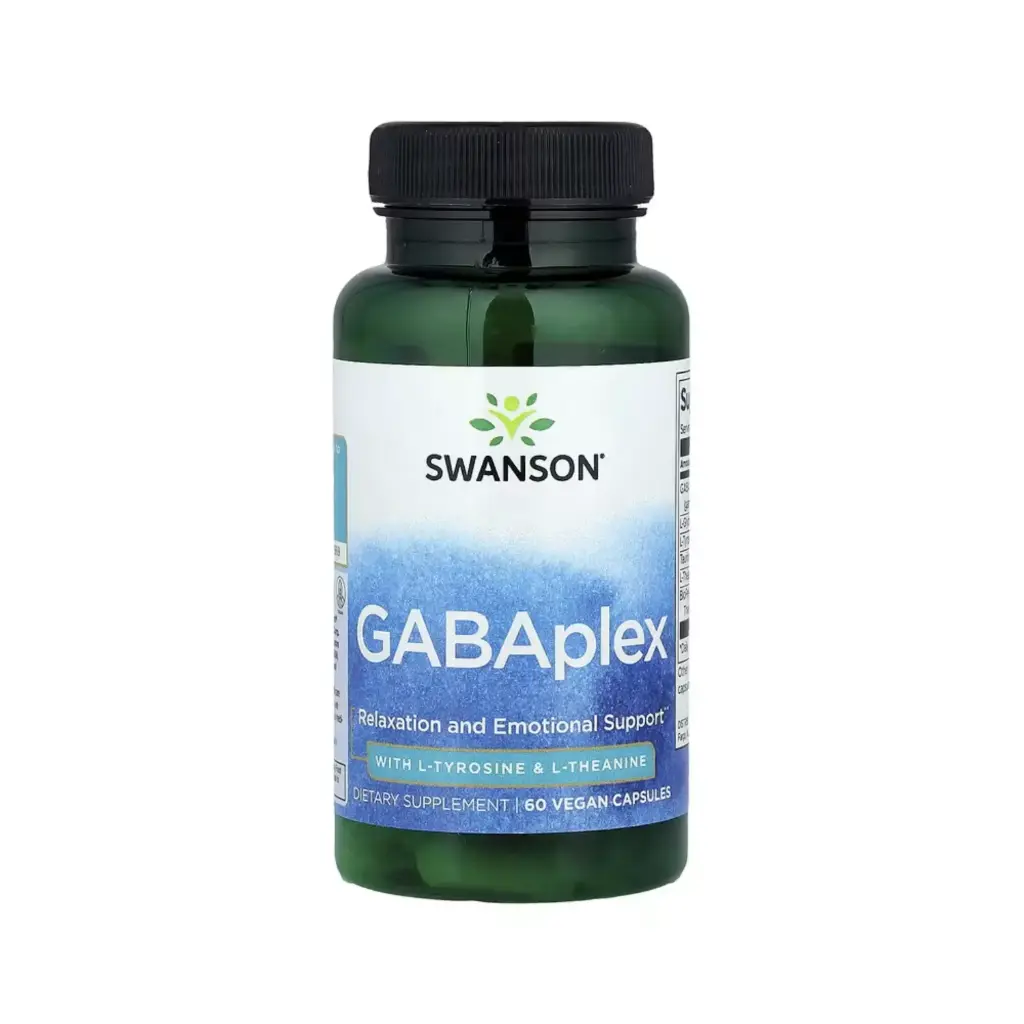 Swanson Gabaplex Con L-tirosina Y L-teanina, Relajación Y Apoyo Emocional, 60 Cápsulas Veganas 