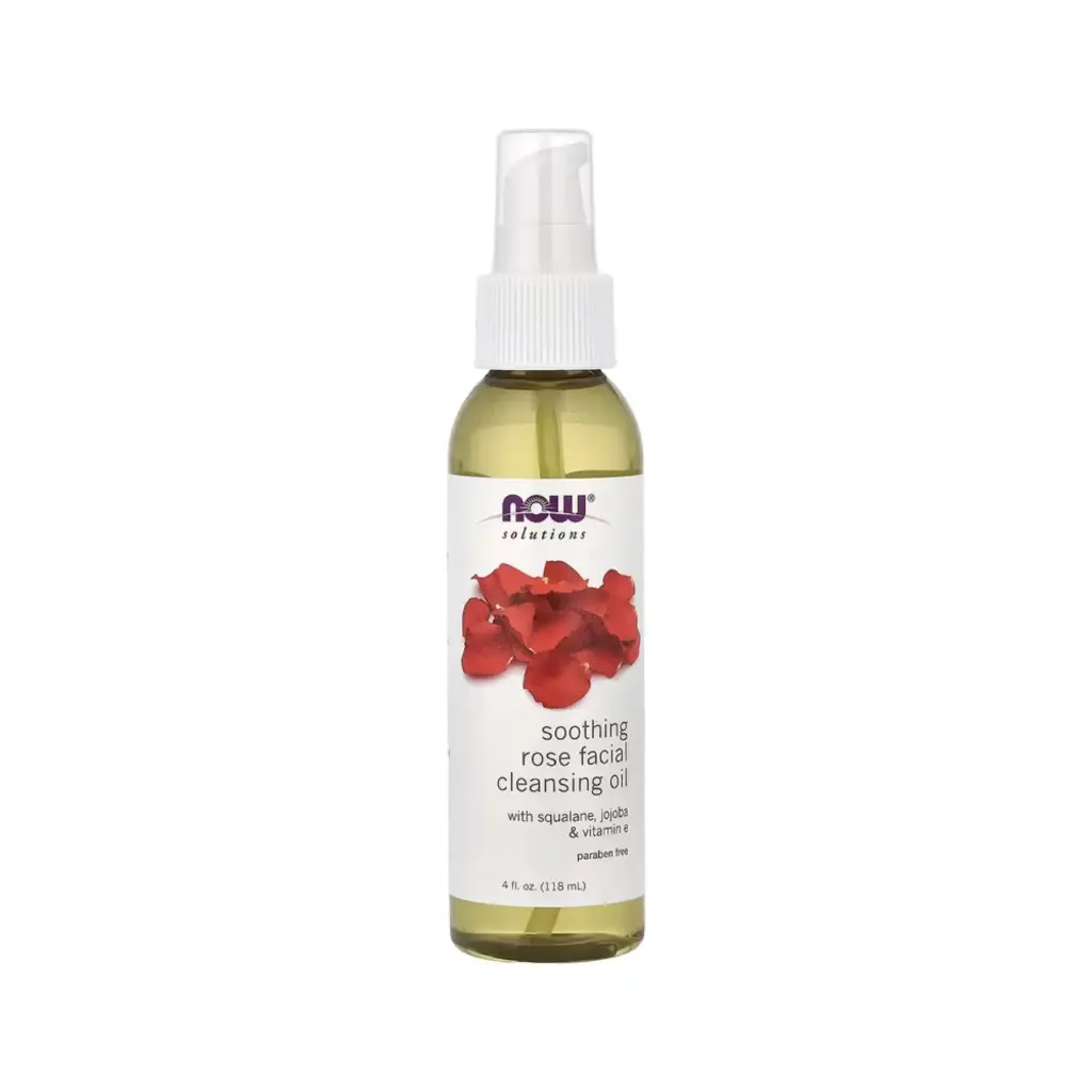 Now Foods Solutions Aceite De Limpieza Facial De Rosas Calmantes, 118 Ml (4 Oz. Líq.)