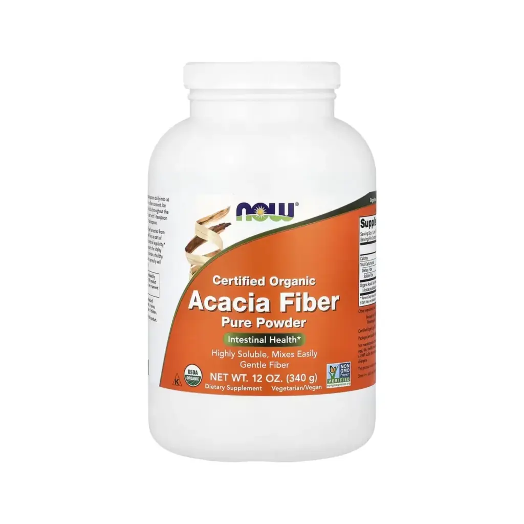 Now Foods Fibra De Acacia Orgánica Certificada Pura En Polvo, Salud Intestinal 340 G (12 Oz) 