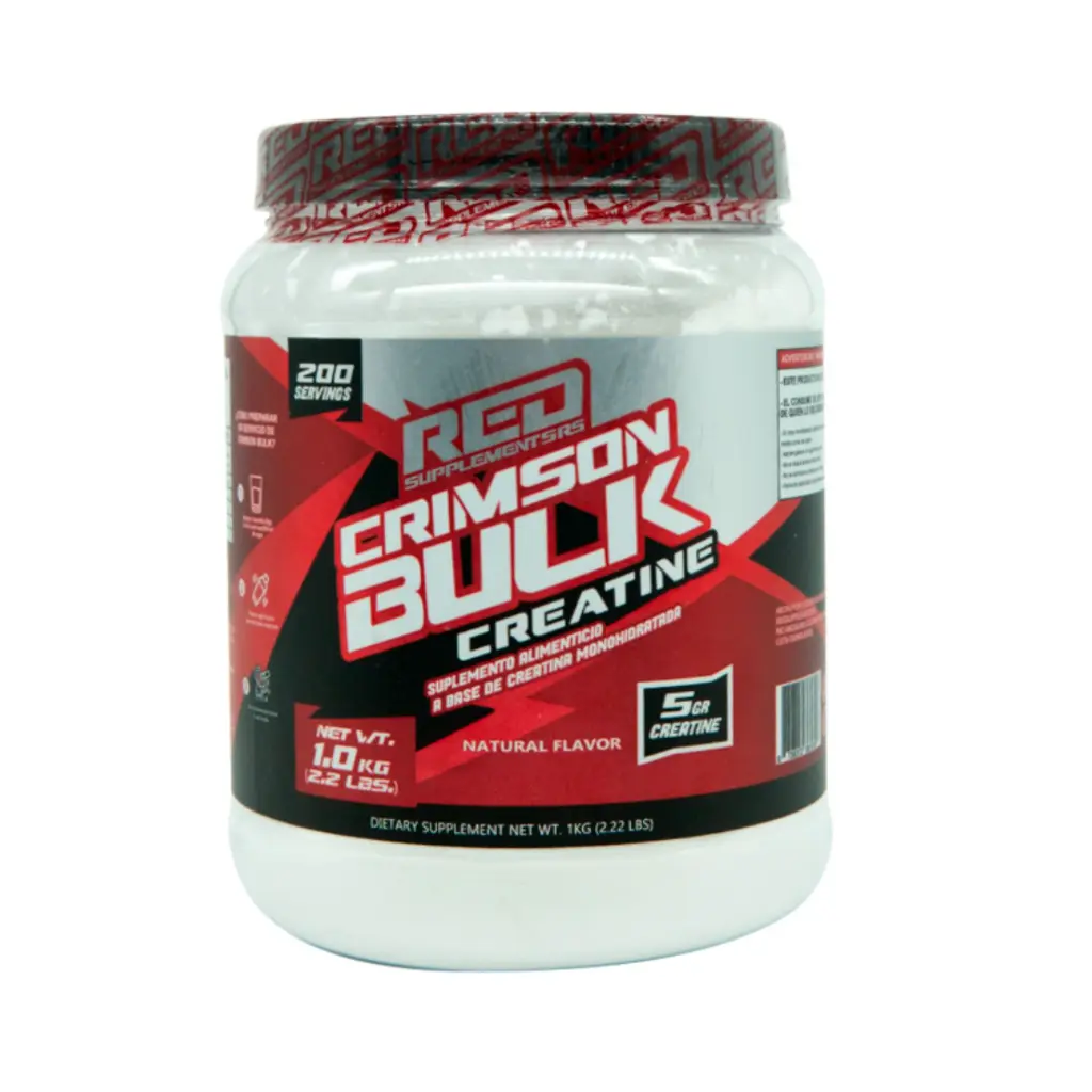 Redline Creatina Monohidratada Crimson Bulk 200 Servicios Sabor Natural