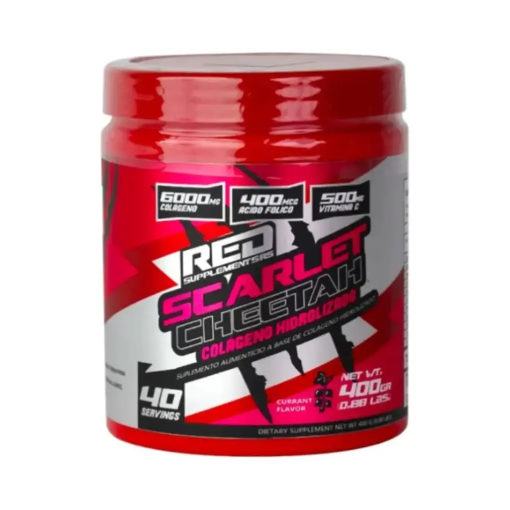 Red Supplement Colageno Scarlet Cheetah 40 Servicios Sabor Grosella 