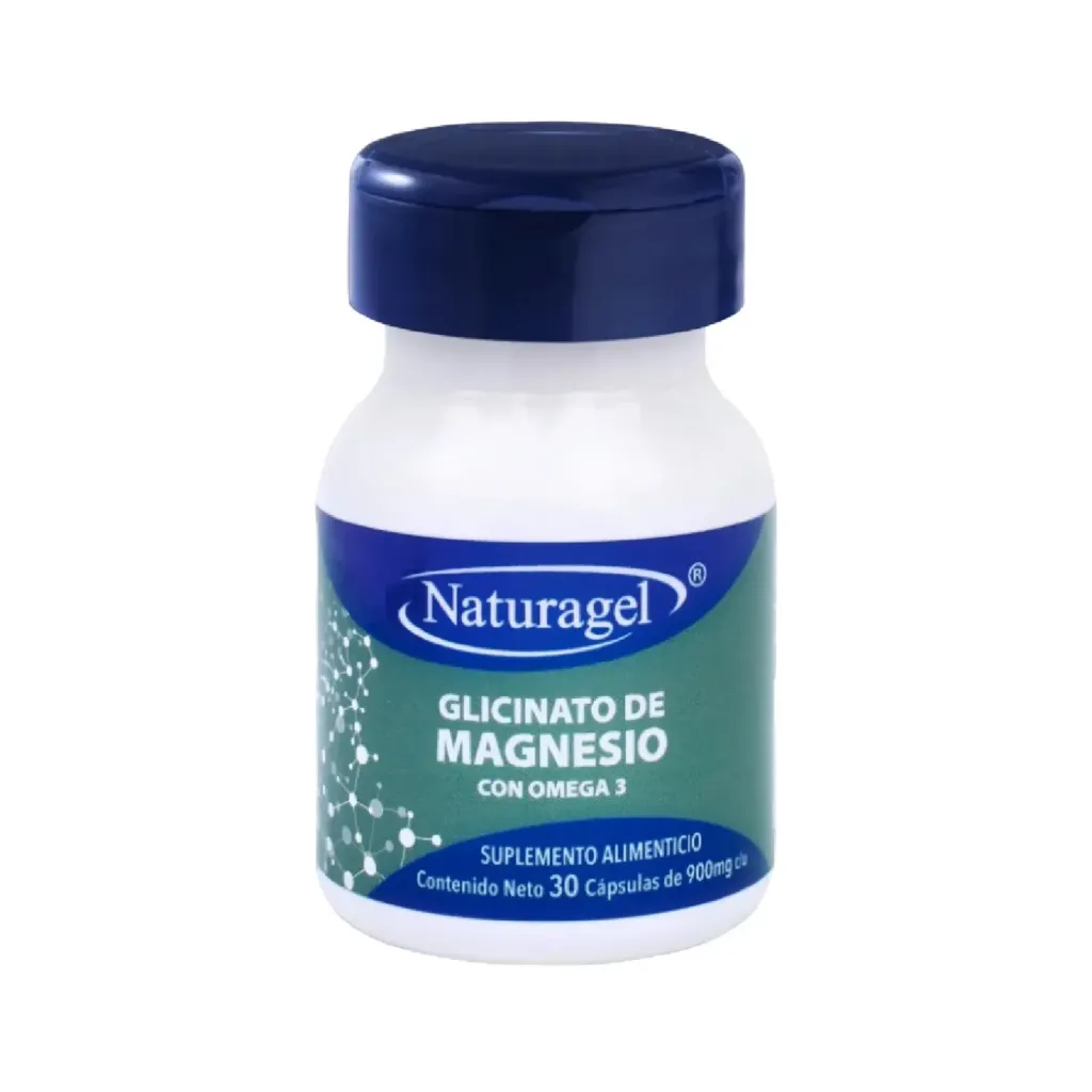 Naturagel Glicinato de Magnesio + Omega 3 30 Capsulas 900g C/u
