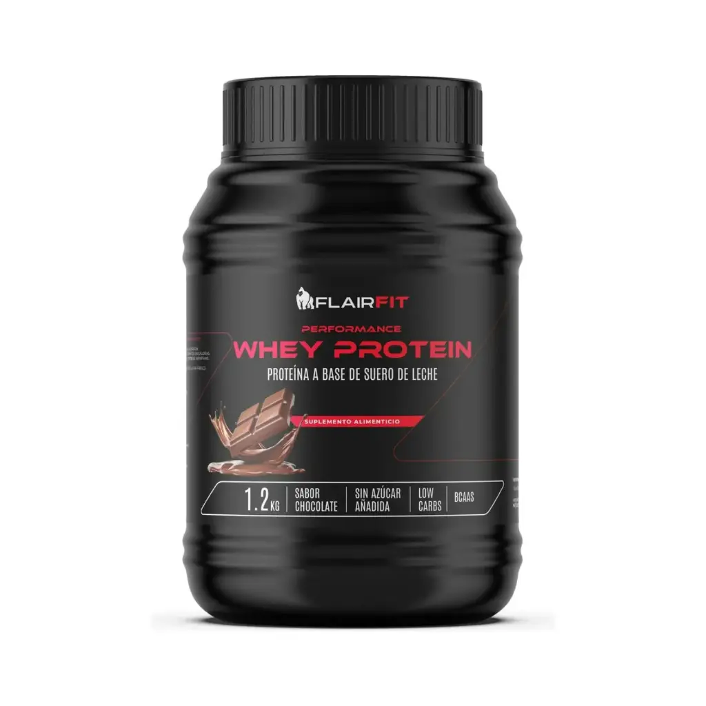Flairfit Performance Whey Protein Proteína A Base De Suero De Leche 1.2 Kg Sabor Chocolate 42 Servicios