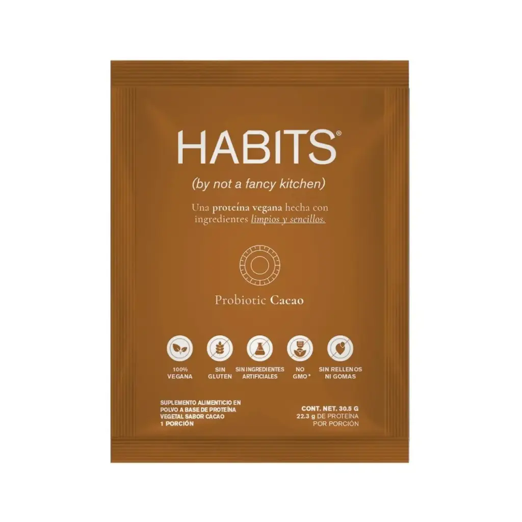 [7501468139736] Habits Proteína Vegana Probioticos 16 Sobres Cacao