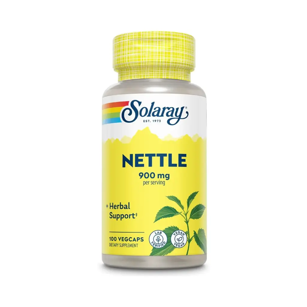 [076280194104] Solaray Nettle, Ortiga, 900 Mg 100 Cápsulas Vegetales, Apoyo Natural para el Bienestar Articular y Urinario