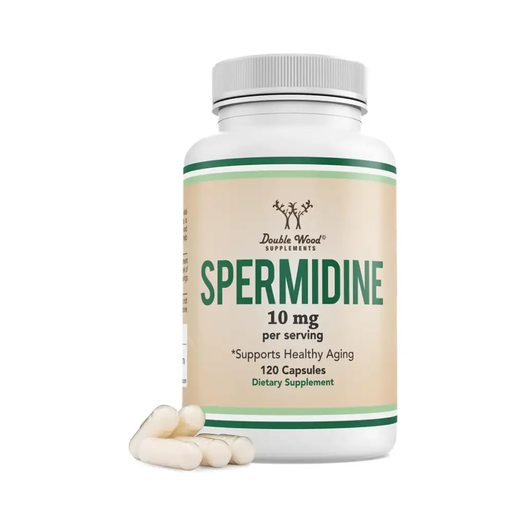 [850033272062] Double Wood Supplements Espermidina 10 mg de 99% de espermidina, Probado por terceros 120 cápsulas, 100 veces más potente que el extracto de germen de trigo