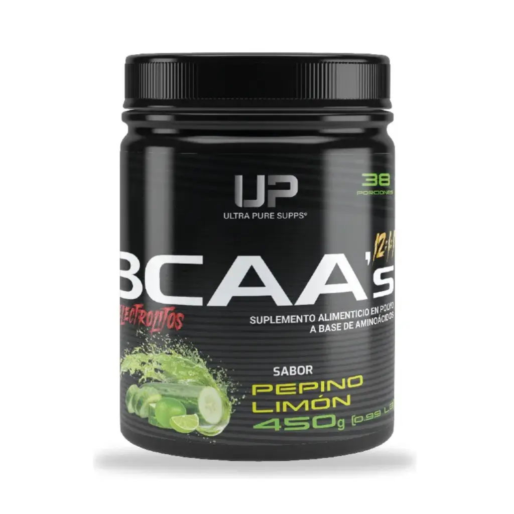 Ultra Pure Supps Bcaa 12:1:1 Electrolitos 450 G 38 Servicios Sabor Pepino Suplemento