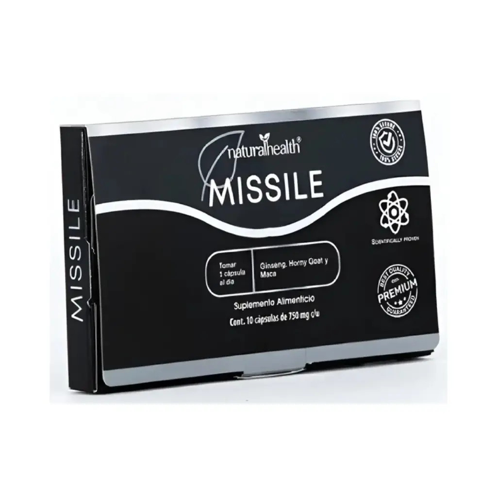[7501853800517] Natural Health Missile 10 Cápsulas, Vigorizante y Energizante Natural