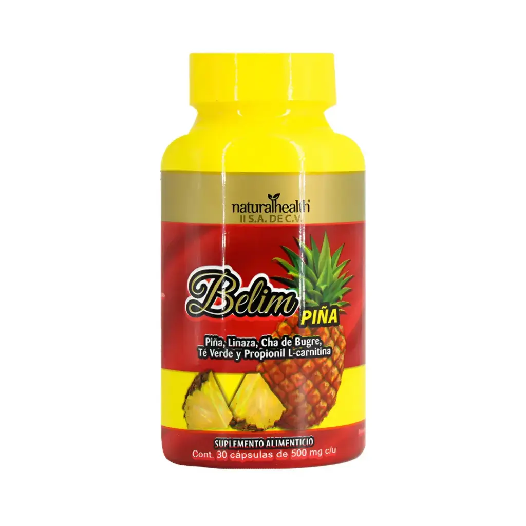 [7501853806397] Natural Health Belim Piña 30 Cápsulas, Control de Peso y Detox