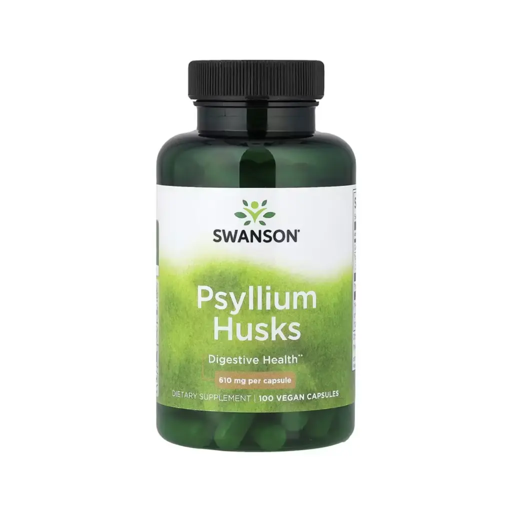 Swanson Cáscaras De Psilio, Salud Digestiva 610 Mg, 100 Cápsulas Veganas 