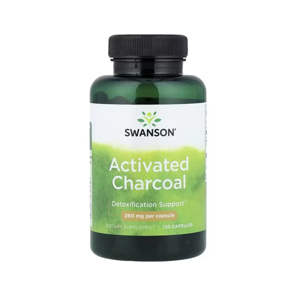 [087614113555] Swanson Carbón Vegetal Activado, Promueve La Desintoxicación 260 Mg, 120 Cápsulas