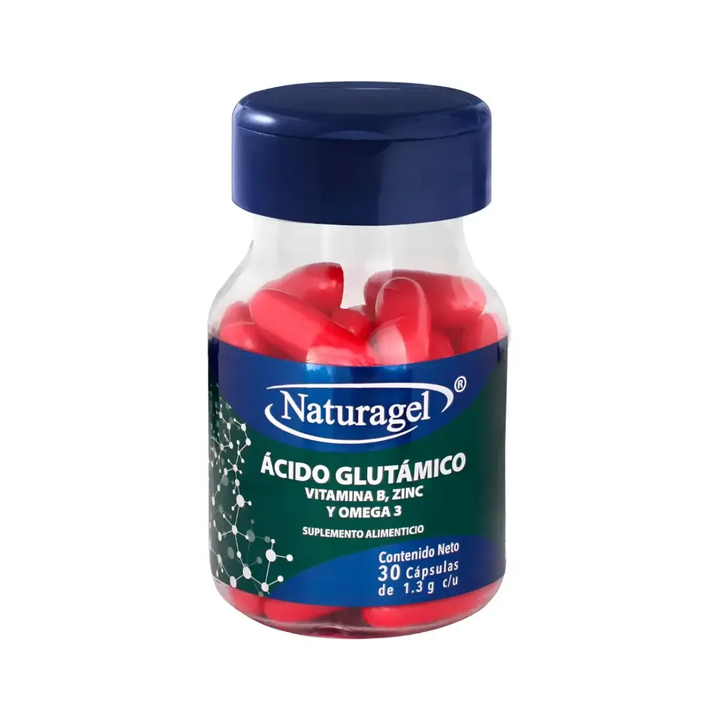 [7503029005955] Naturagel Acido Glutámico, Vitamina B, Zinc & Omega 3, 30 Capsulas