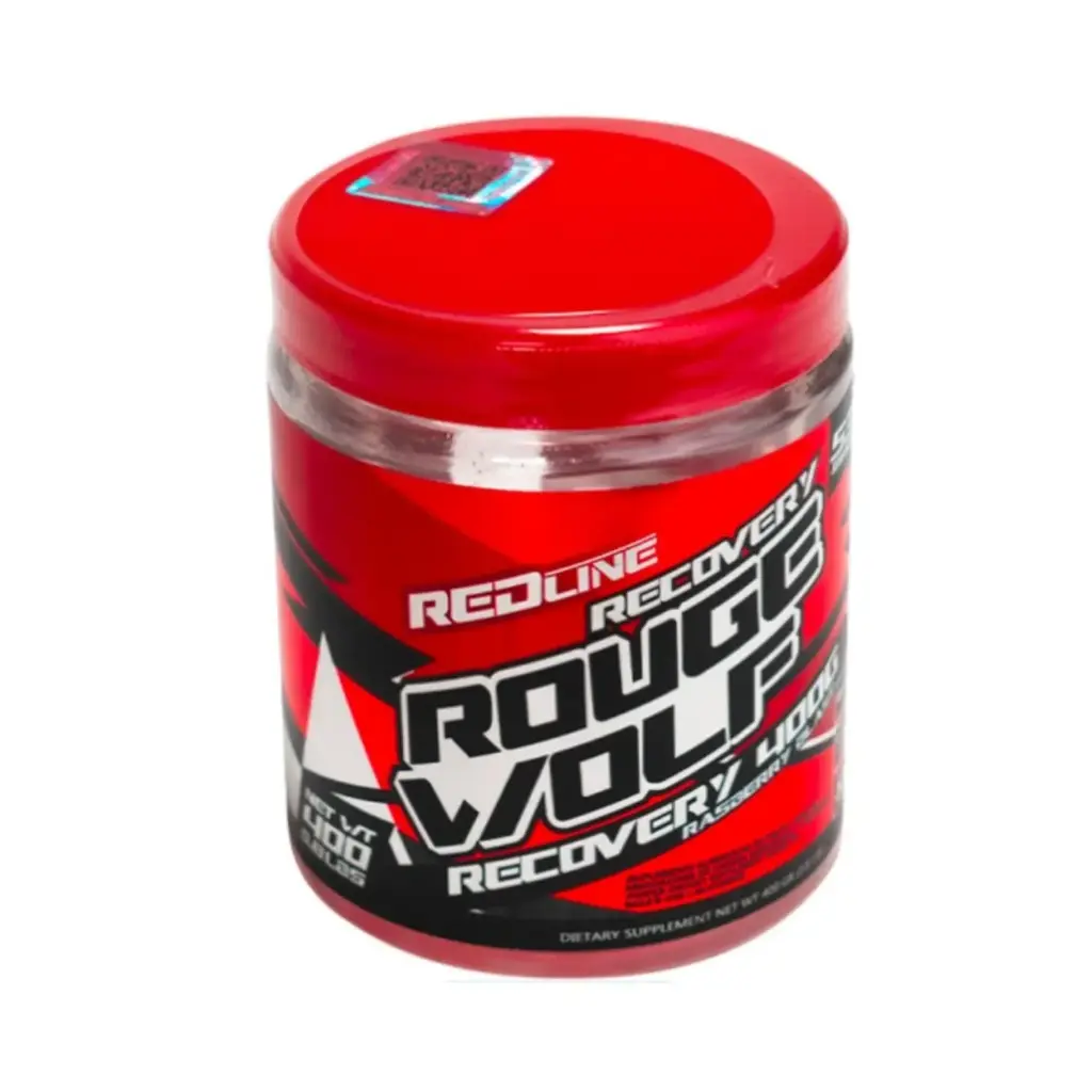 [736952202635] Redline Bcaa Rouge Wolf Recovery 400g Aminoacidos Sabor Mora Azul 