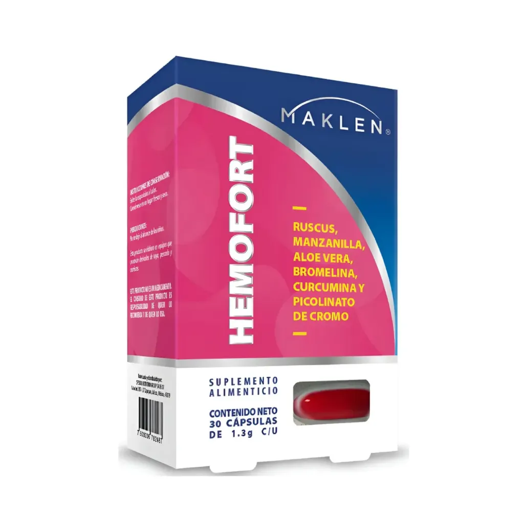 Maklen Hemofort 30 Capsulas de 1.3g c/u Hemorriodes