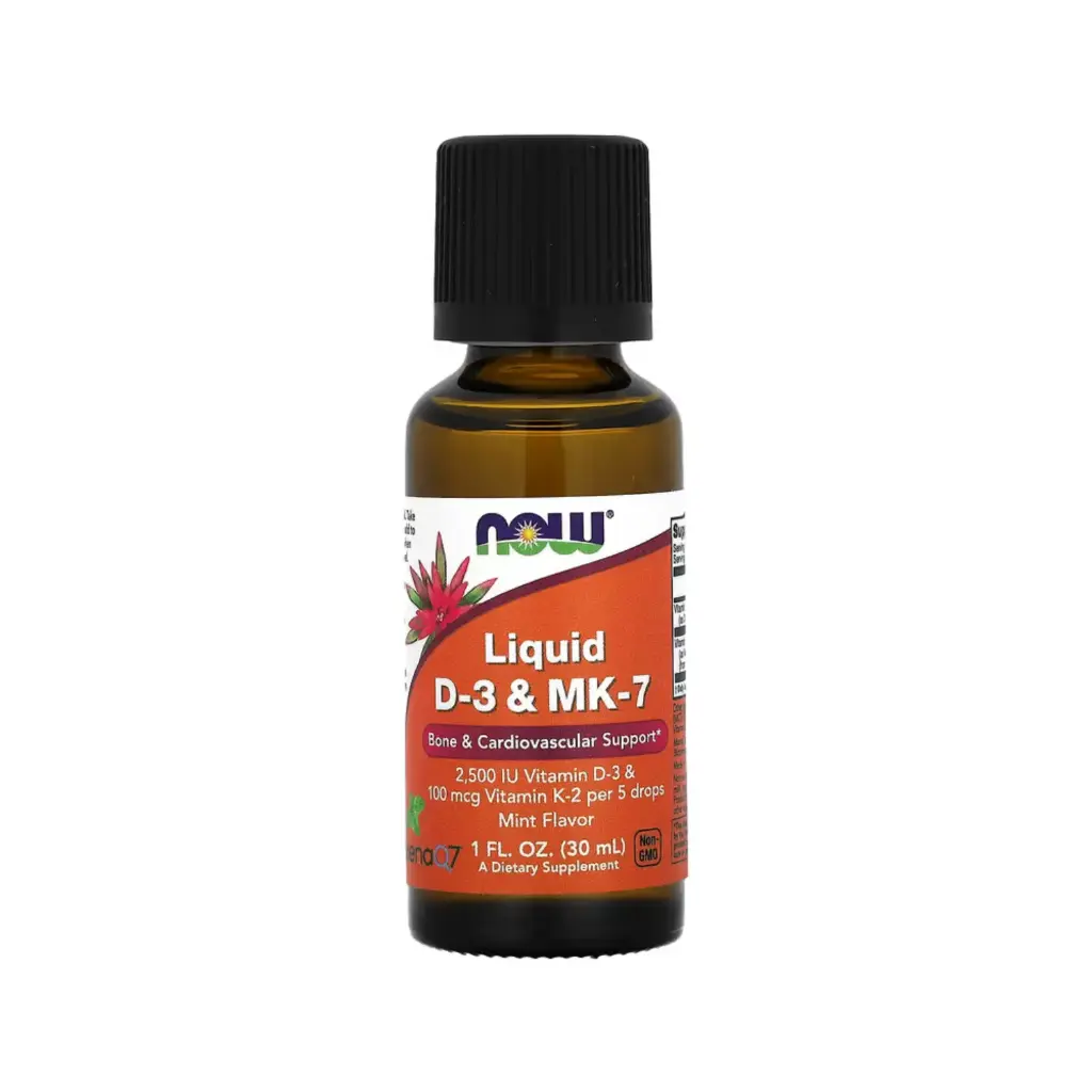 Now Foods Vitamina D-3 Y MK-7 Líquidas, Apoyo Óseo Y Cardiovascular 30 Ml
