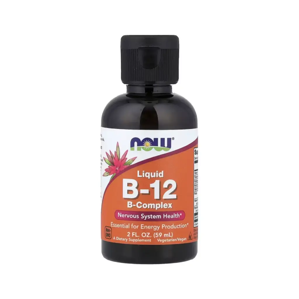 Now Foods Vitamina B-12 Líquida, Complejo B, Salud Del Sistema Nervioso 59 Ml