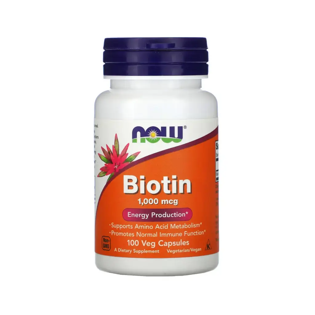 Now Foods Biotina 1.000 Mcg, Promueve La Función Inmunológica Normal 100 Cápsulas Vegetales