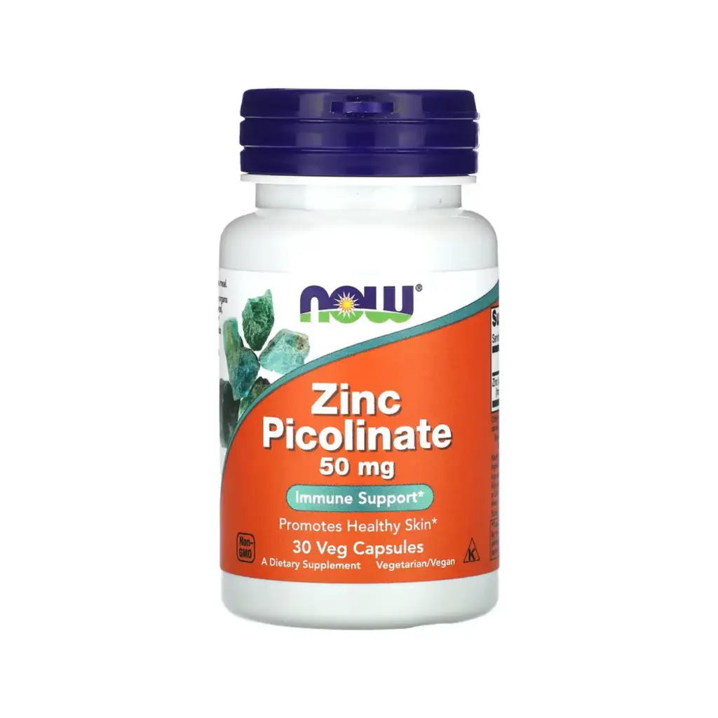 [733739015495] Now Foods Picolinato De Zinc 50 Mg, Promueve Una Piel Sana Y Apoyo Inmunológico 30 Cápsulas Vegetales