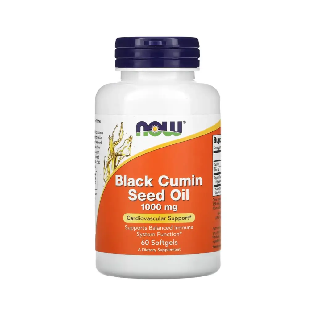 [733739017116] Now Foods Aceite De Semilla De Comino Negro 1000 Mg, Apoyo Cardiovascular 60 Cápsulas Blandas