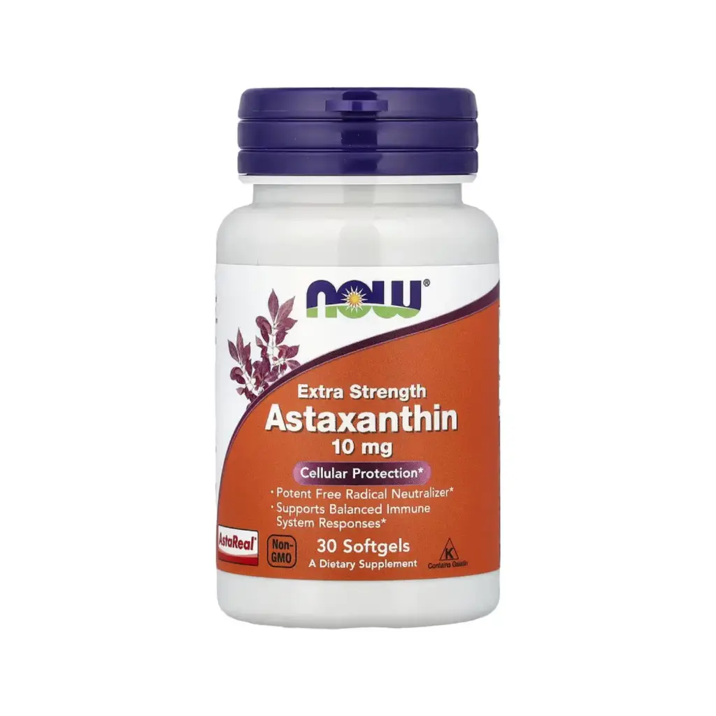 Now Foods Astaxantina 10 Mg, Concentración Extra 30 Cápsulas Blandas 