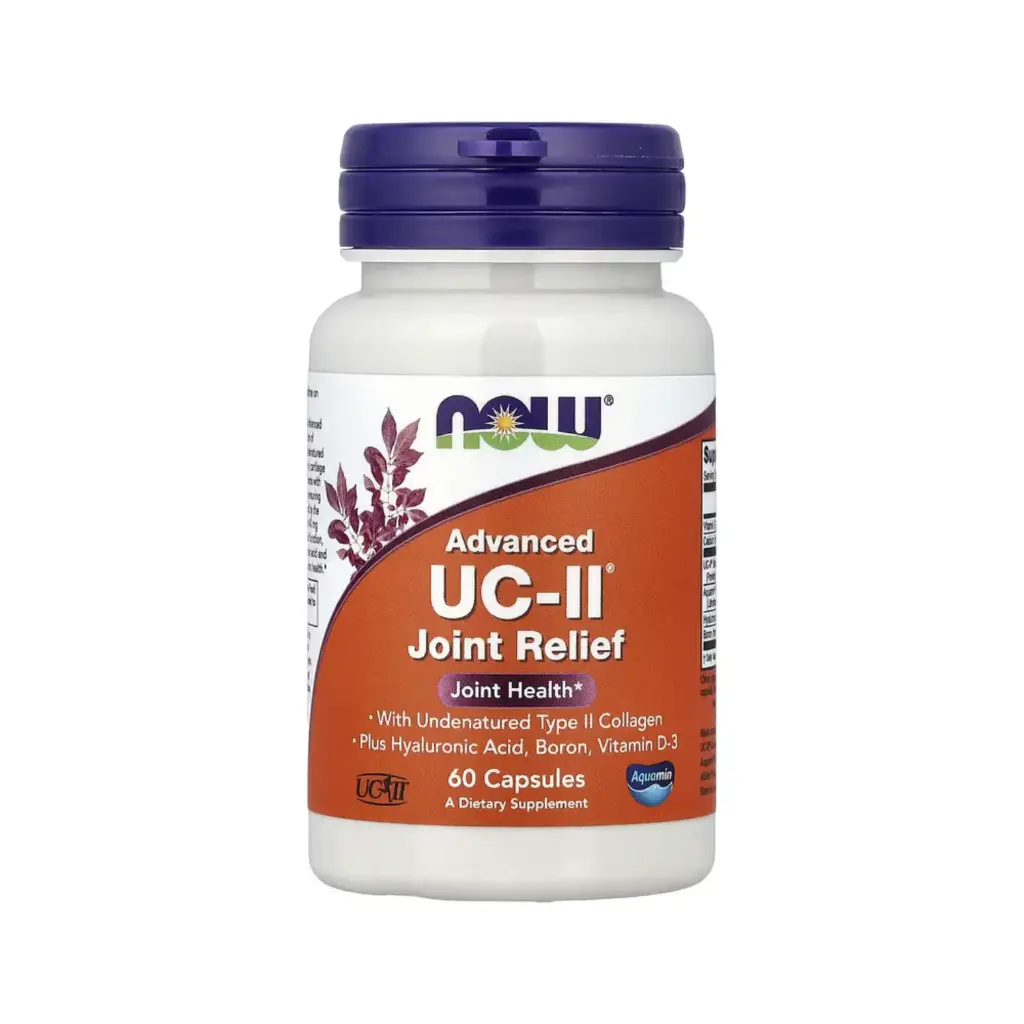 Now Foods Advanced UC-II® Con Ácido Hialurónico, Boro Y Vitamina D3, Alivio Para Las Articulaciones, 60 Cápsulas