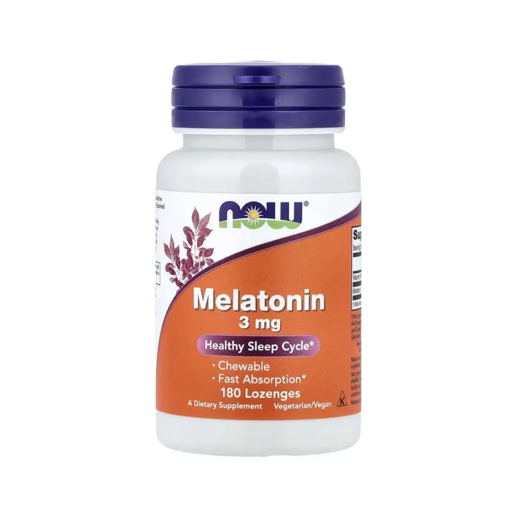 Now Foods Melatonina 3 Mg, Absorción Rápida 180 Pastillas Masticables