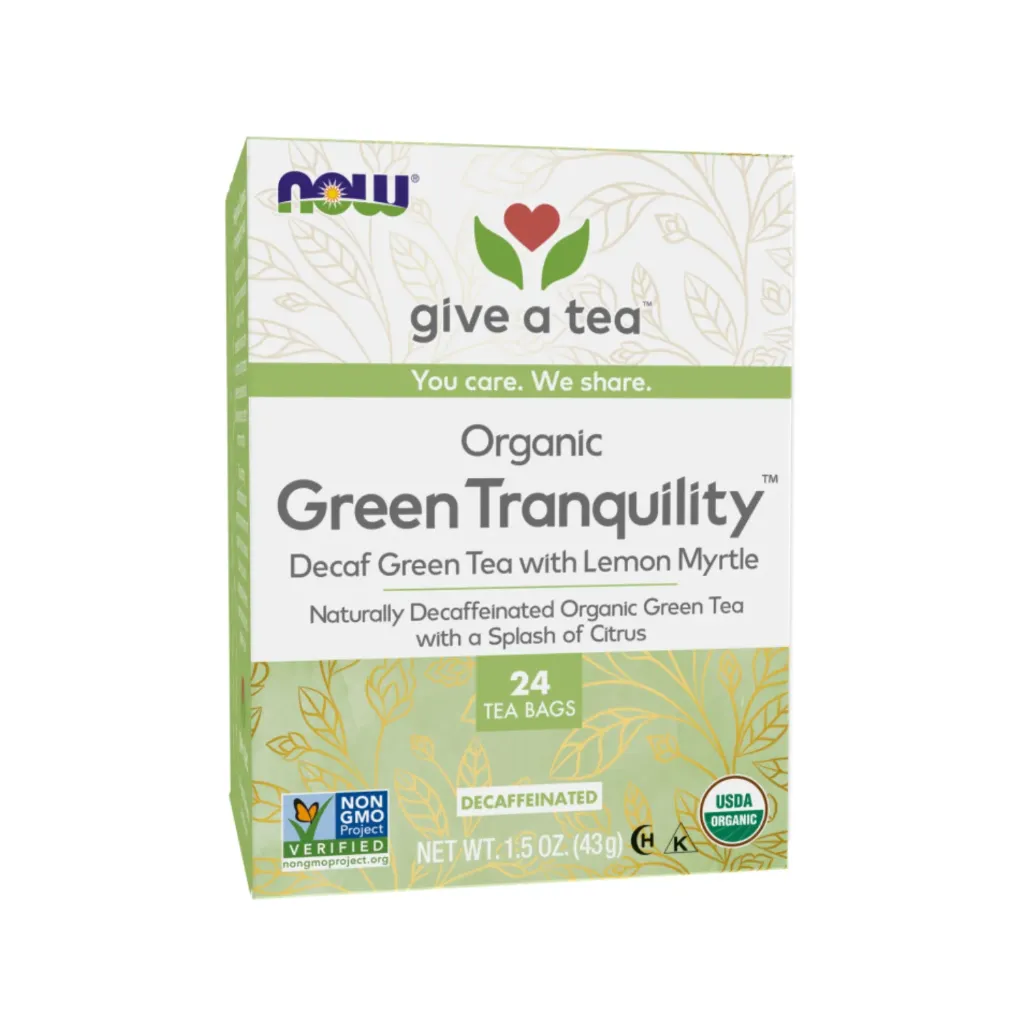 [733739042279] Now Foods Té Verde Orgánico Descafeinado Naturalmente Con Un Toque Cítrico 24 Bolsitas
