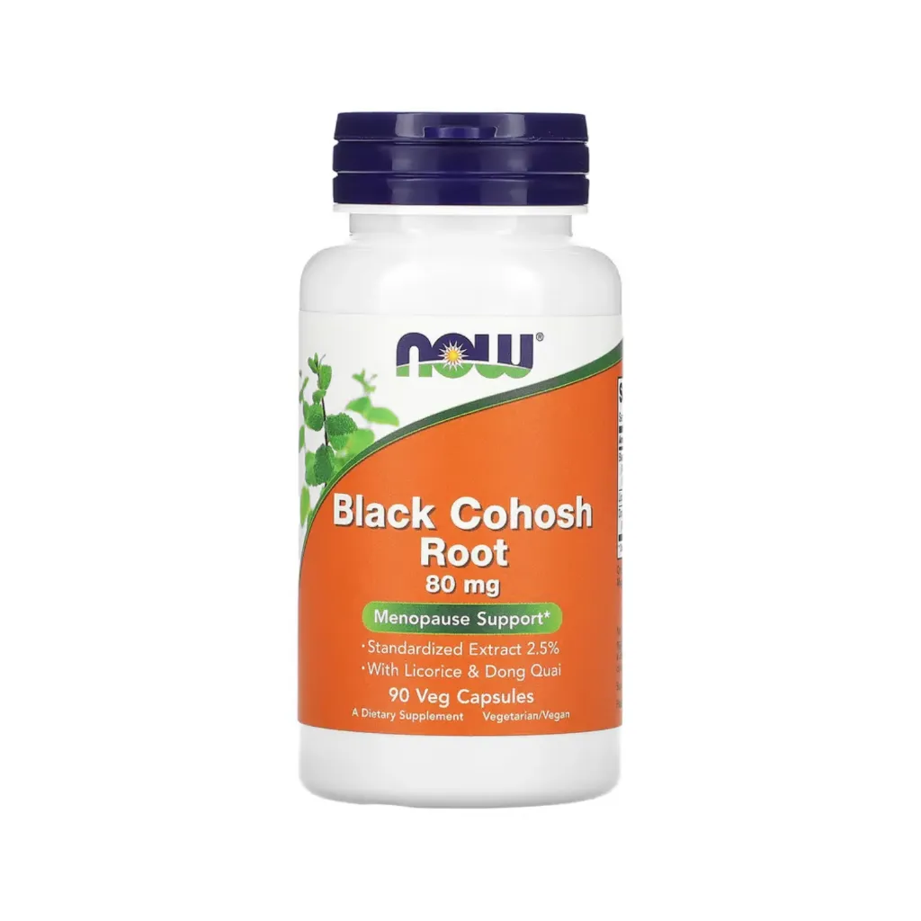 [733739046079] Now Foods Raíz De Cohosh Negro 80 Mg Con Regaliz Y Dong Quai, Apoyo Para La Menopausia 90 Cápsulas Vegetales