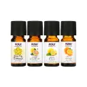 Now Foods Solutions Ponga Un Poco De Energía En Sus Pasos Kit De Aceites Esenciales Revitalizantes Para Aromaterapia 4 Frascos 10 Ml (1,3 Oz. Líq.) Cada Uno