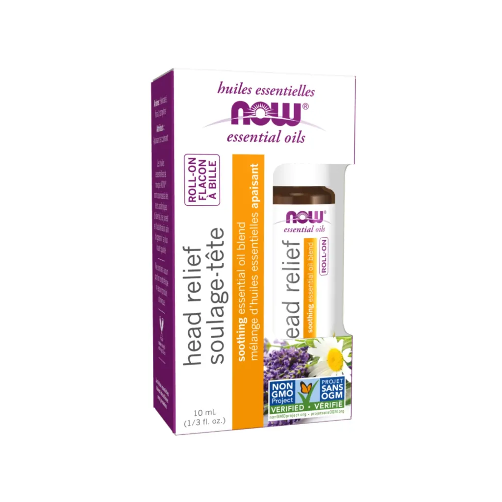 Now Foods Mezcla De Aceites Esenciales Para Aliviar La Cabeza En Roll-On 10 Ml