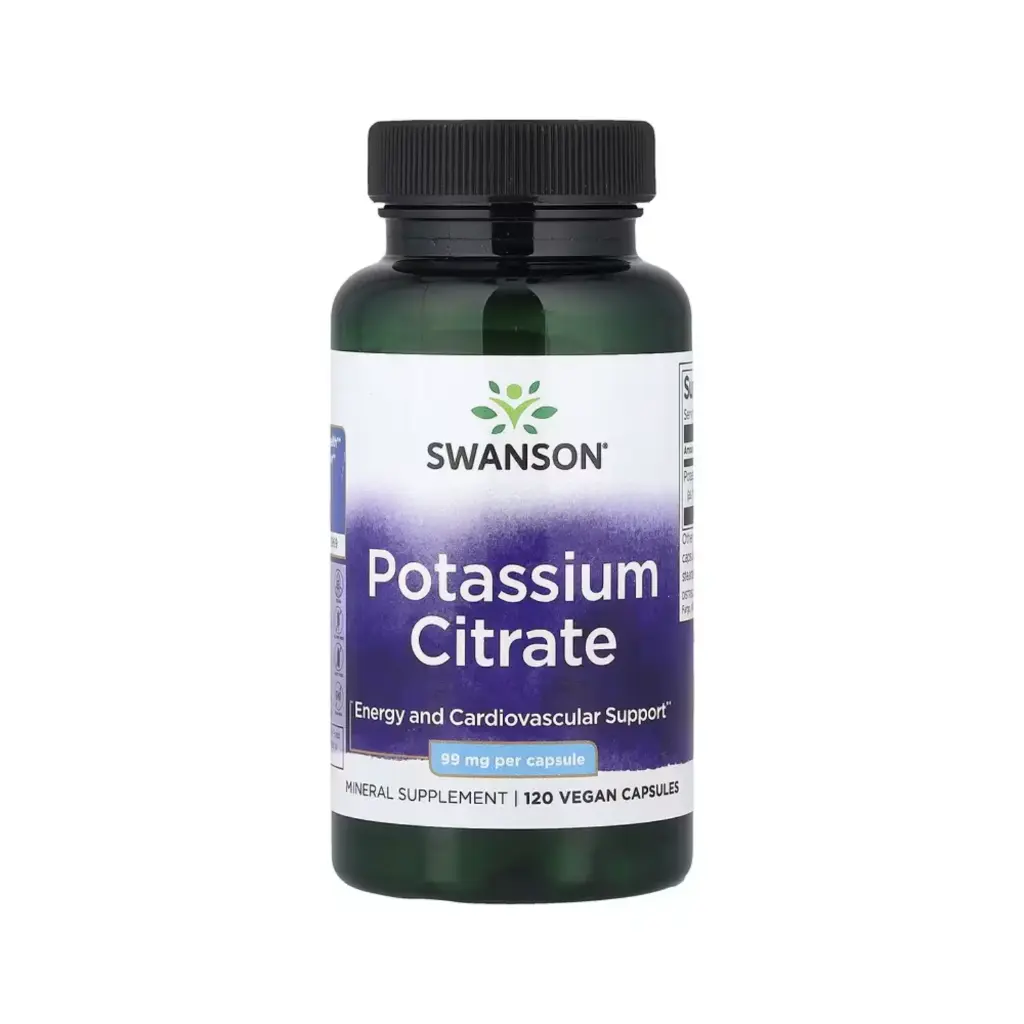 Swanson Citrato De Potasio, Refuerzo Energético Y Cardiovascular, 99 Mg, 120 Cápsulas Vegetales 