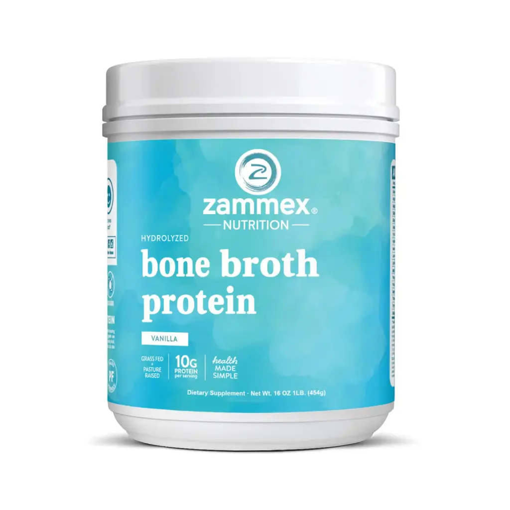 Zammex Proteína de Caldo de Hueso Hidrolizada 454 gramos, Nutrición y Recuperación Premium