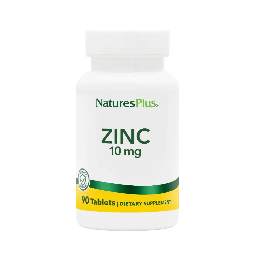 Natures Plus Zinc, 10mg 90 Tabletas, Salud Inmunológica, Celular y Genética