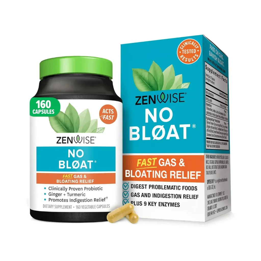 Zenwise No Bloat Probióticos Enzimas Digestivas Con 160 Capsulas