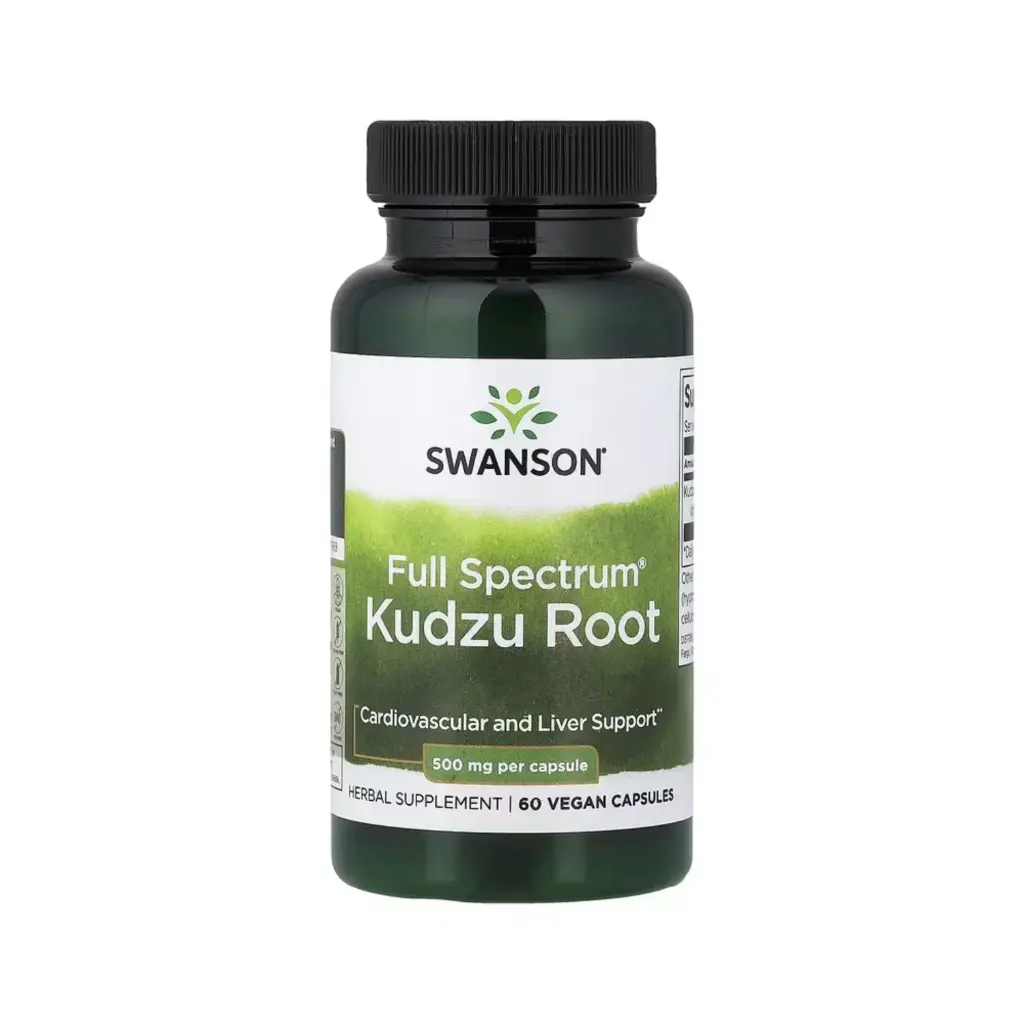 Swanson Full Spectrum Raíz De Kudzu, Refuerzo Cardiovascular Y Hepático 500 Mg, 60 Cápsulas Veganas