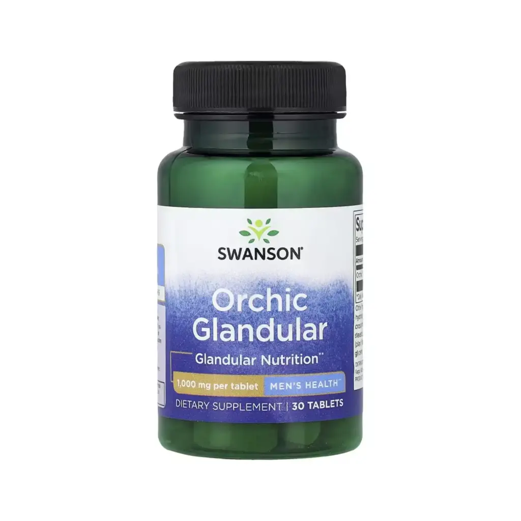 [087614113074] Swanson Orchic Glandular, Salud Masculina, 1000 Mg, 30 Tabletas