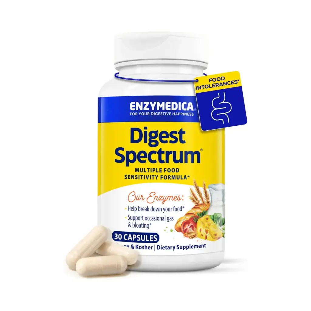Enzymedica Digest Spectrum Suplemento dietético para el alivio digestivo de las intolerancias alimentarias 30 Cápsulas 