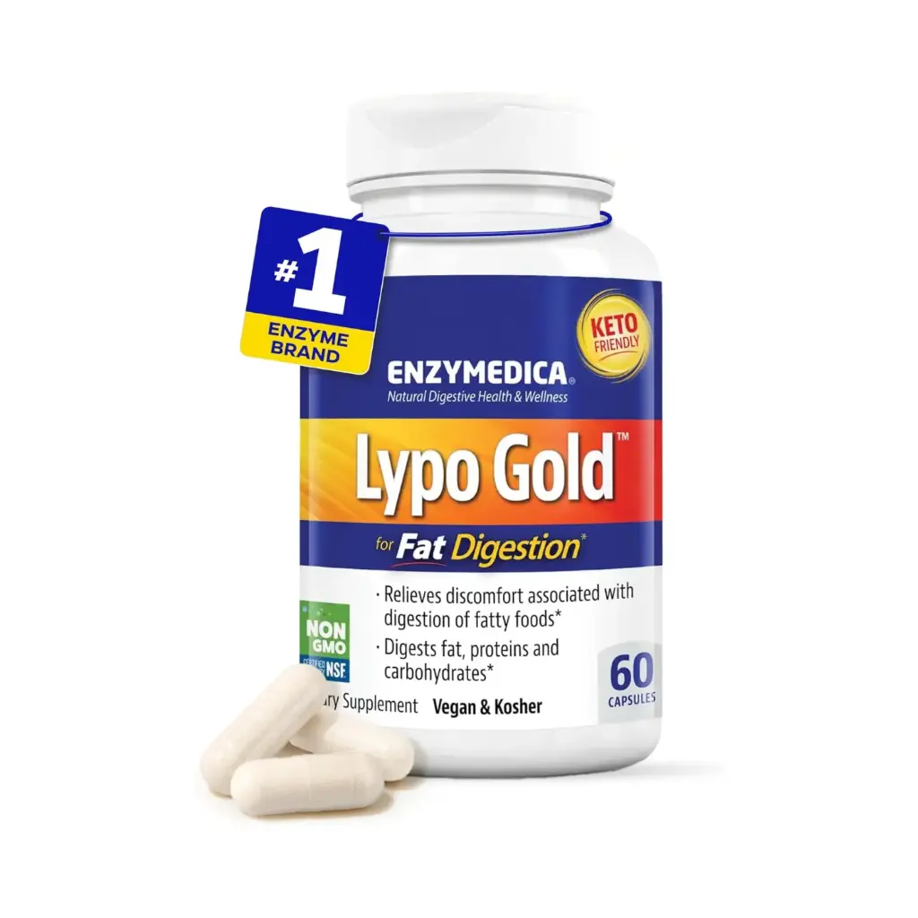 [670480981306] Enzymedica Lypo Gold Cantidades Concentradas de Enzima Lipasa 60 Cápsulas