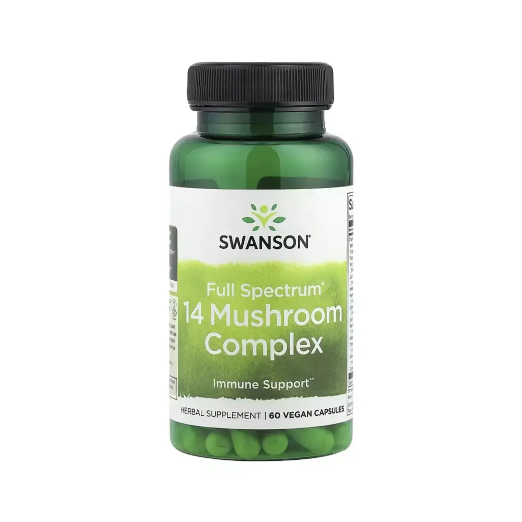 [087614119366] Swanson Full Spectrum, Complejo De 14 Hongos, Refuerzo Inmunitario 60 Cápsulas Veganas