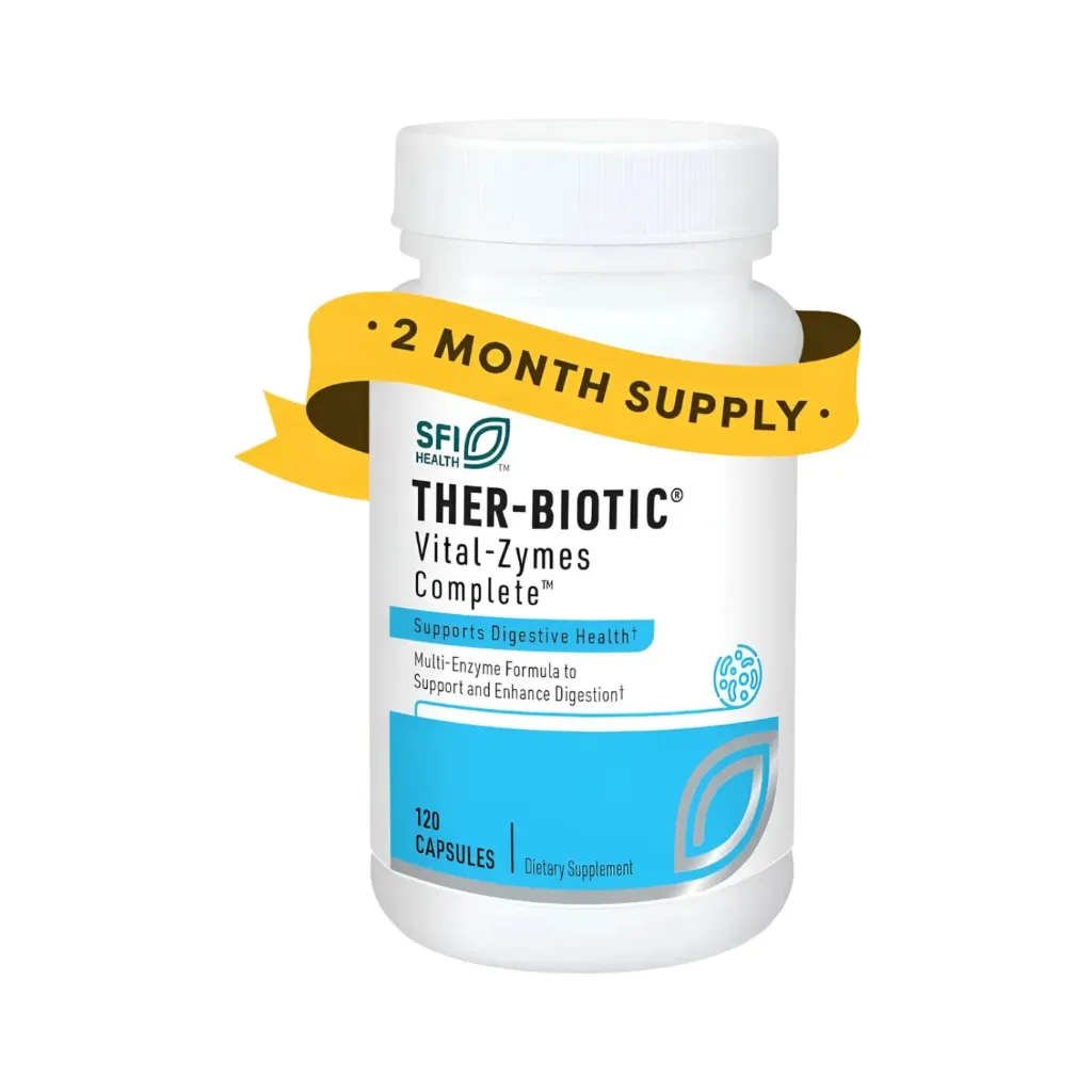 SFI Health Ther Biotics Vital-Zymes 120 Capsulas Enzinas Digestivas