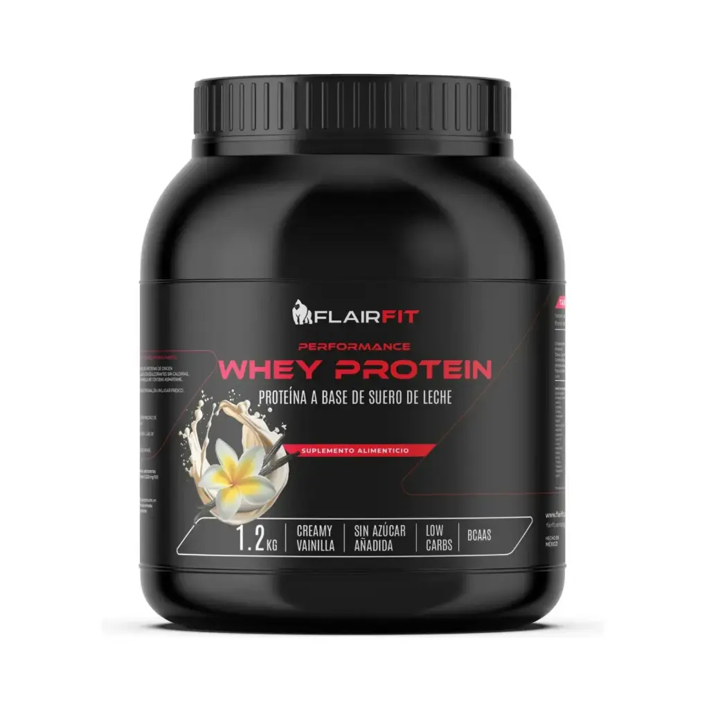 Flairfit Performance Whey Protein Proteína A Base De Suero De Leche 1.2 Kg Sabor Vainilla 42 Servicios 